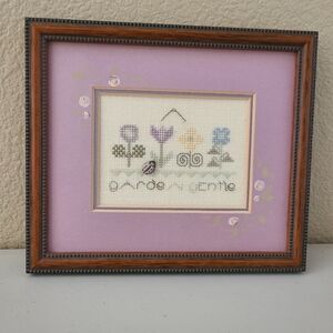 shepherds bush garden gentle cross stich framed
